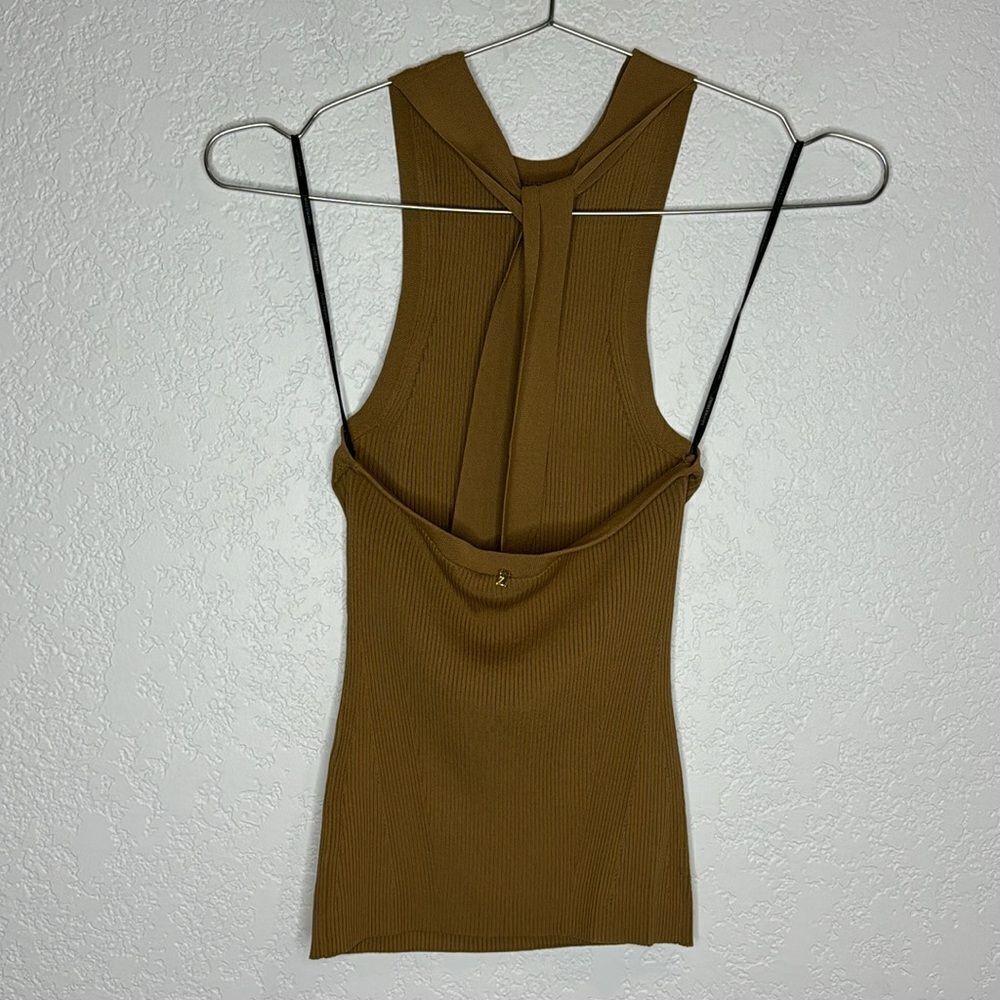 Zimmermann Camel Ribbed Halter Tank Top - Picture 7 of 15